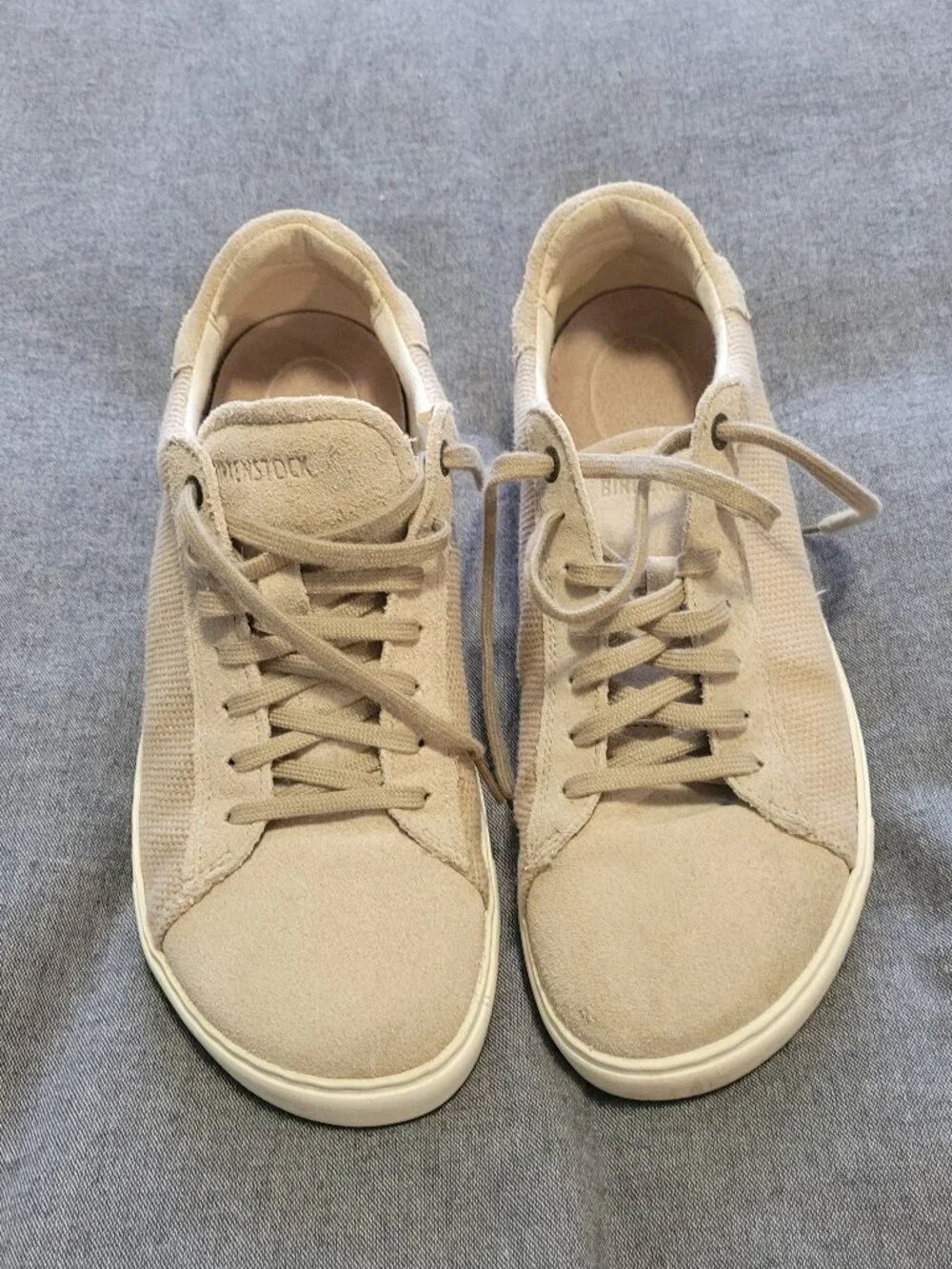 Birkenstock Beige Lace-Up Suede Sneakers